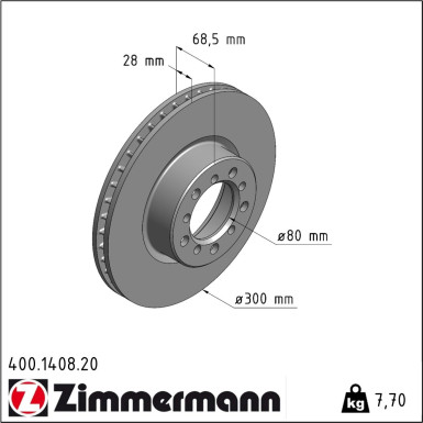 Zimmermann Bremsscheibe Coat Z 400.1408.20