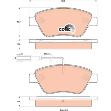GDB1842 Bremsbelagsatz, Scheibenbremse COTEC