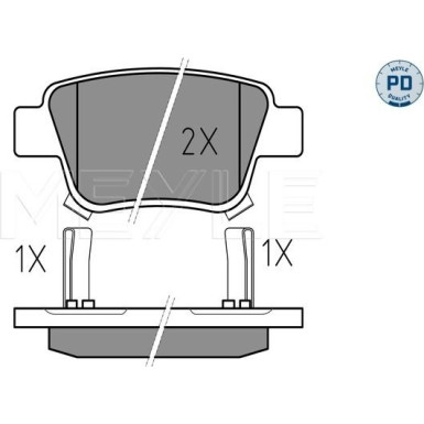 Meyle Bremsbelagsatz, Scheibenbremse MEYLE-PD: Advanced performance and design 025 236 2016/PD