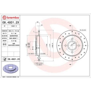 Brembo Bremsscheibe XTRA LINE - Xtra 08.4931.2X
