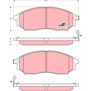 GDB3392 Bremsbelagsatz, Scheibenbremse COTEC