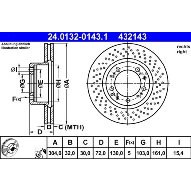 ATE | Bremsscheibe | 24.0132-0143.1