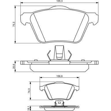 BOSCH Bremsbelagsatz, Scheibenbremse 0 986 494 159
