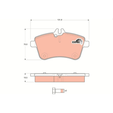 GDB1628 Bremsbelagsatz, Scheibenbremse COTEC