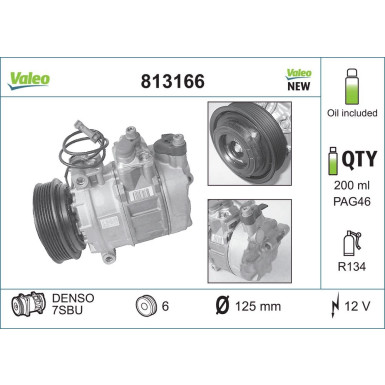 813166 Kompressor, Klimaanlage VALEO CORE-FLEX