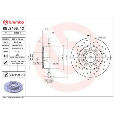 Brembo Bremsscheibe XTRA LINE - Xtra 08.9488.1X
