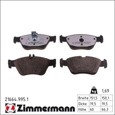 Zimmermann Bremsbelagsatz, Scheibenbremse rd:z 21664.995.1