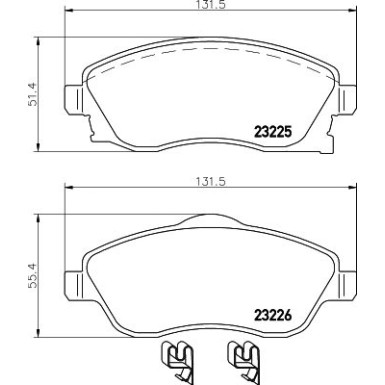 Hella | Bremsbelagsatz, Scheibenbremse | 8DB 355 018-511