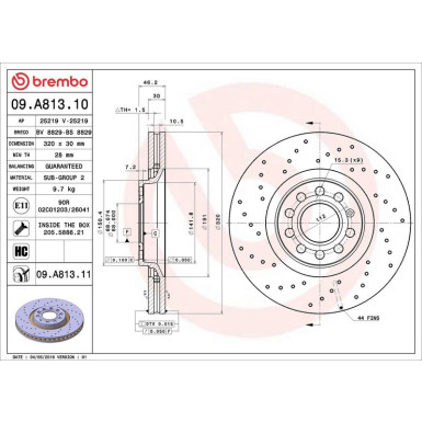 Brembo Bremsscheibe PRIME LINE - UV Coated 09.A813.11