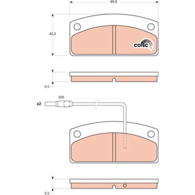 GDB1679 Bremsbelagsatz, Scheibenbremse COTEC GDB1679 Bremsbelagsatz, Scheibenbremse COTEC