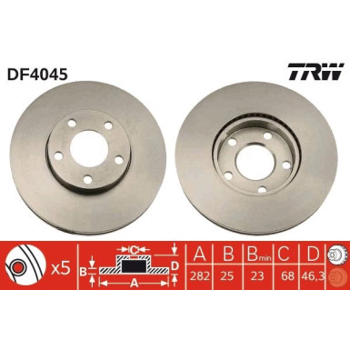 TRW | Bremsscheibe | DF4045