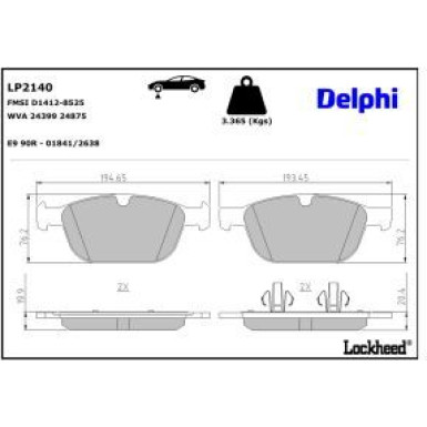 Delphi Bremsbelagsatz, Scheibenbremse LP2140