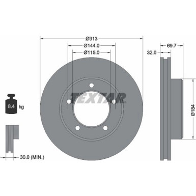 Textar Bremsscheibe PRO 92108103