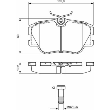 BOSCH Bremsbelagsatz, Scheibenbremse 0 986 469 410