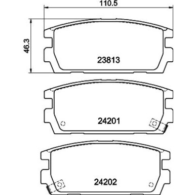 Hella | Bremsbelagsatz, Scheibenbremse | 8DB 355 011-841