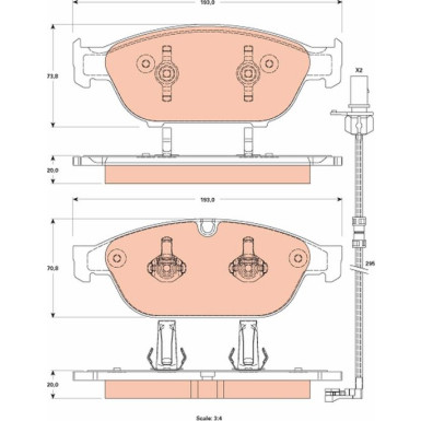 GDB1883 Bremsbelagsatz, Scheibenbremse COTEC