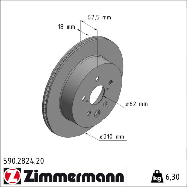 Zimmermann | Bremsscheibe | 590.2824.20