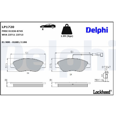 LP1720 Bremsbelagsatz, Scheibenbremse