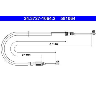 24.3727-1064.2 Seilzug, Feststellbremse 24.3727-1064.2 Seilzug, Feststellbremse
