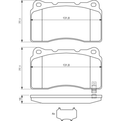 BOSCH Bremsbelagsatz, Scheibenbremse 0 986 494 395