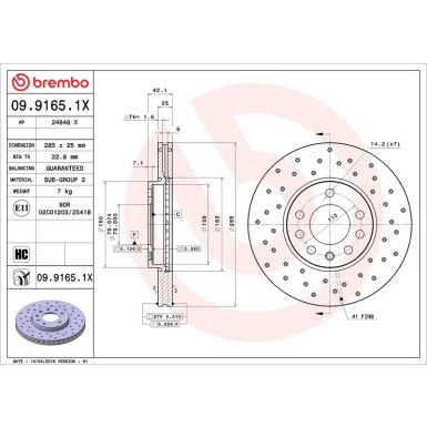 09.9165.1X Bremsscheibe XTRA LINE - Xtra 09.9165.1X Bremsscheibe XTRA LINE - Xtra