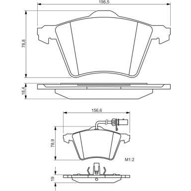 BOSCH Bremsbelagsatz, Scheibenbremse 0 986 494 415