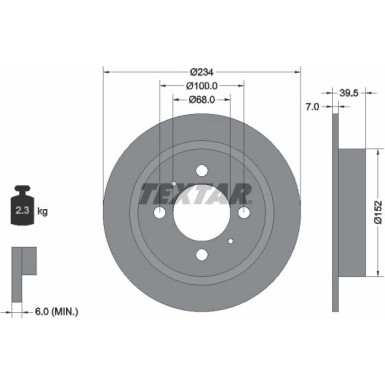 Textar | Bremsscheibe | 92080000
