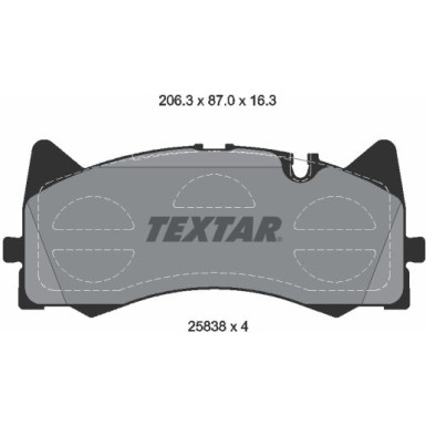 Textar | Bremsbelagsatz, Scheibenbremse | 2583801
