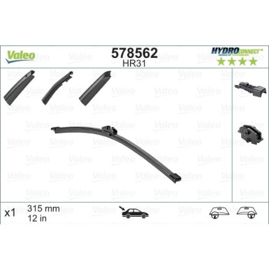 Valeo Wischblatt Scheibenwischer HYDROCONNECT REAR 578562