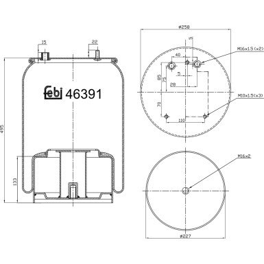 FEBI BILSTEIN 46391 Federbalg, Luftfederung FEBI BILSTEIN 46391 Federbalg, Luftfederung