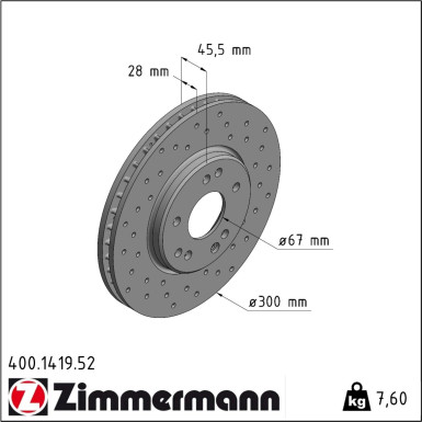 Zimmermann Bremsscheibe SPORT Z 400.1419.52