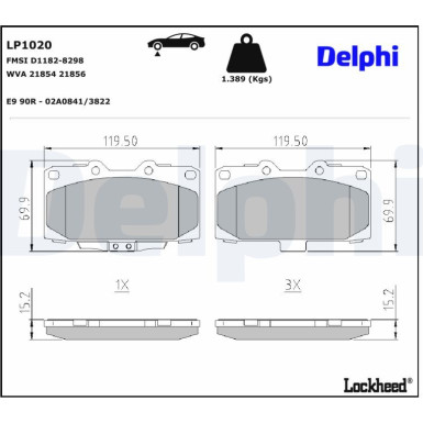 LP1020 Bremsbelagsatz, Scheibenbremse