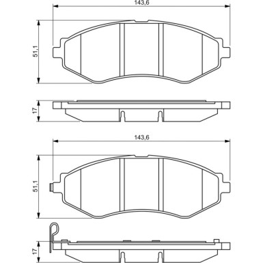 BOSCH Bremsbelagsatz, Scheibenbremse 0 986 494 343