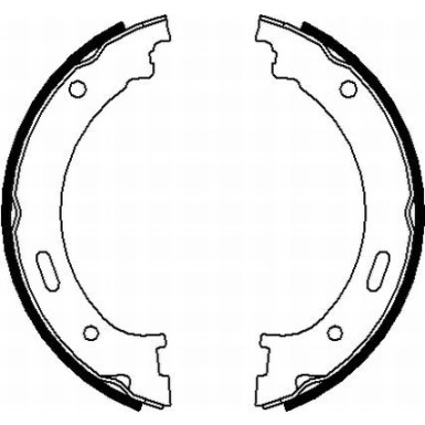 Hella | Bremsbackensatz, Feststellbremse | 8DA 355 050-901