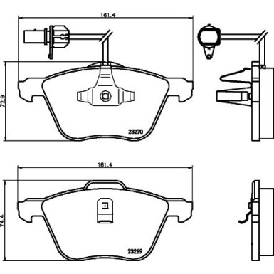 Hella | Bremsbelagsatz, Scheibenbremse | 8DB 355 008-921