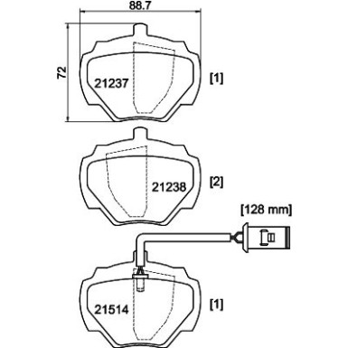 8DB 355 019-241 Bremsbelagsatz, Scheibenbremse