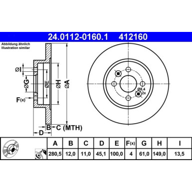 24.0112-0160.1 Bremsscheibe 24.0112-0160.1 Bremsscheibe