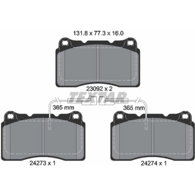 Textar Bremsbelagsatz, Scheibenbremse Q+ 2427301