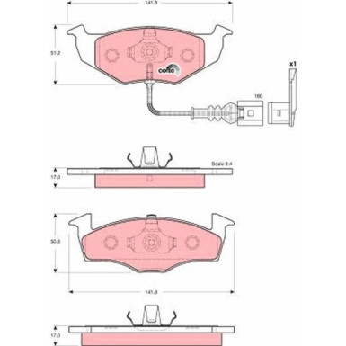 TRW Bremsbelagsatz, Scheibenbremse COTEC GDB1586 TRW Bremsbelagsatz, Scheibenbremse COTEC GDB1586