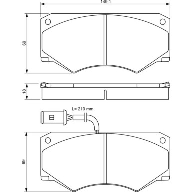 BOSCH Bremsbelagsatz, Scheibenbremse 0 986 494 301