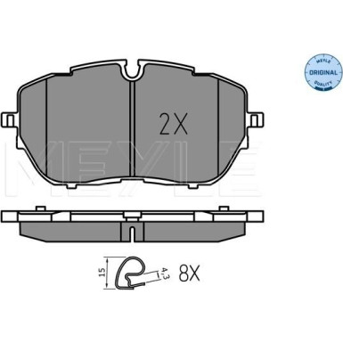 Meyle Bremsbelagsatz, Scheibenbremse MEYLE-ORIGINAL: True to OE 025 222 1818