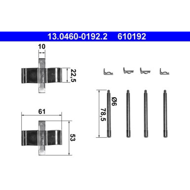 13.0460-0192.2 Zubehörsatz, Scheibenbremsbelag