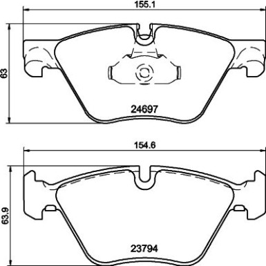 Hella | Bremsbelagsatz, Scheibenbremse | 8DB 355 014-351