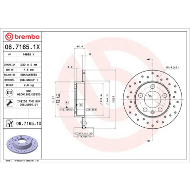 08.7165.1X Bremsscheibe XTRA LINE - Xtra