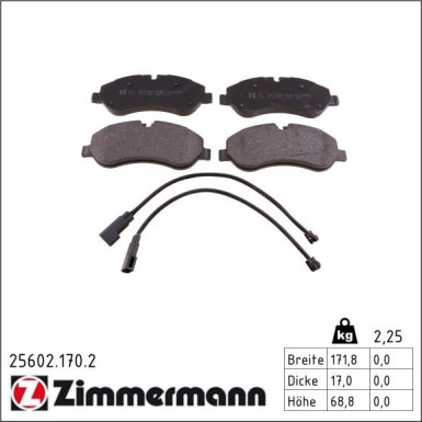 Zimmermann Bremsbelagsatz, Scheibenbremse 25602.170.2