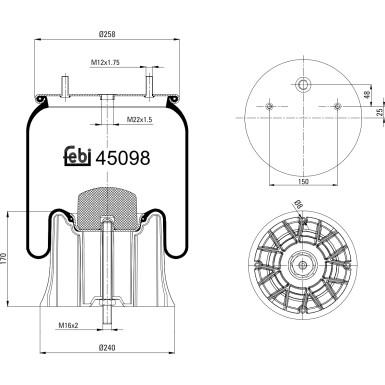 FEBI BILSTEIN 45098 Federbalg, Luftfederung