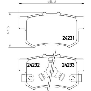 Hella | Bremsbelagsatz, Scheibenbremse | 8DB 355 012-061