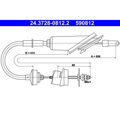 24.3728-0812.2 Seilzug, Kupplungsbetätigung 24.3728-0812.2 Seilzug, Kupplungsbetätigung