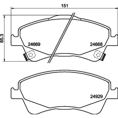 Hella | Bremsbelagsatz, Scheibenbremse | 8DB 355 014-881 Hella | Bremsbelagsatz, Scheibenbremse | 8DB 355 014-881