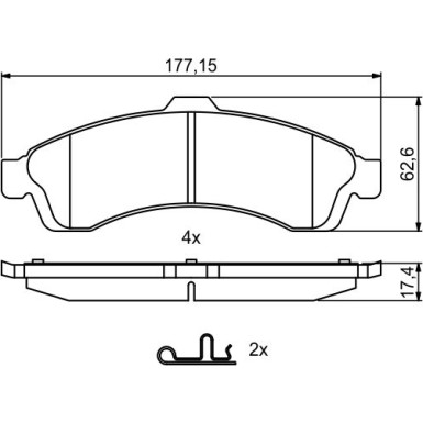 0 986 494 854 Bremsbelagsatz, Scheibenbremse